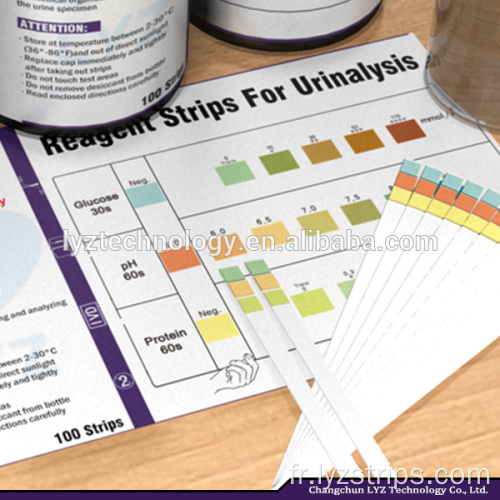 Kit de test rapide pour bandelettes d&#39;analyse urinaire 3 paramètres